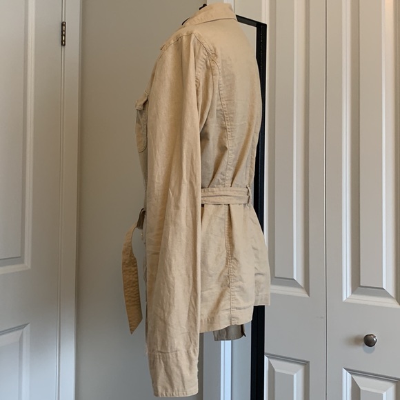 Linen cotton blend Safari style jacket - Picture 3 of 7